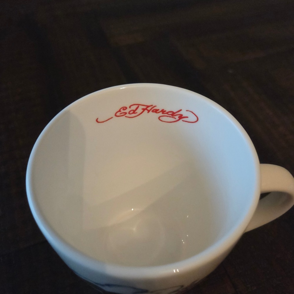Vtg Y2K Ed Hardy Hula Girl Coffee Mug Hawaiian Tropical Tattoo Art Ceramic Cup - Picture 5 of 7